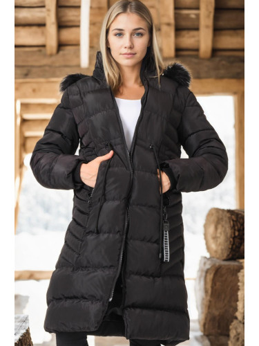 Z6758 DEWBERRY WOMEN'S COAT-PLAIN BLACK