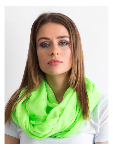 Fluo green scarf with rhinestones