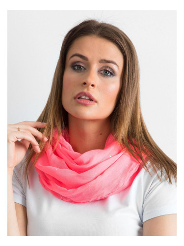 Fluo pink scarf with rhinestones