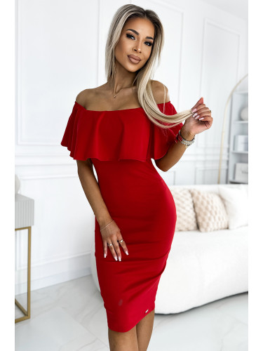 138-9 Marbella - Pencil dress "Spanish flu" - red