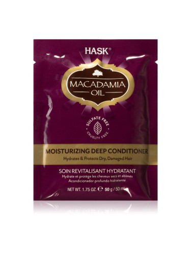 HASK Macadamia Oil хидратиращ балсам за суха, увредена и химически третирана коса 50 мл.