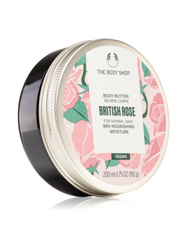 The Body Shop British Rose Body Butter масло за тяло с аромат на рози 200 мл.