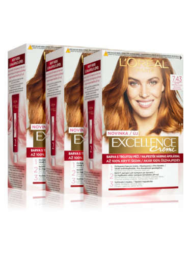 L’Oréal Paris Excellence Creme боя за коса 7,43 Blonde Copper цвят