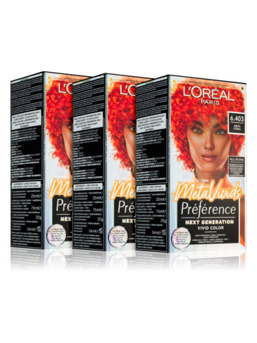 L’Oréal Paris Préférence Meta Vivids полу-перманента боя за коса 6.403 Meta Coral цвят