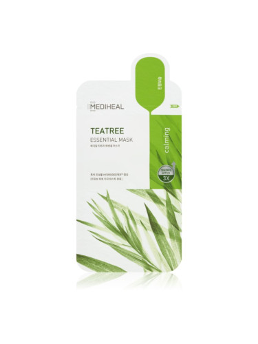 MEDIHEAL Essential Mask Teatree успокояваща платнена маска против акне 27 мл.