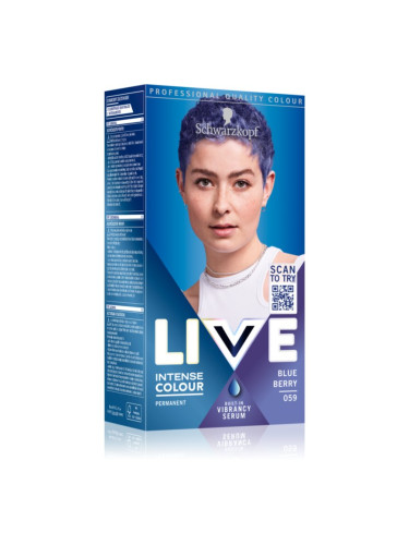 Schwarzkopf LIVE Intense Colour перманентната боя за коса цвят 059 Blue Berry 1 бр.
