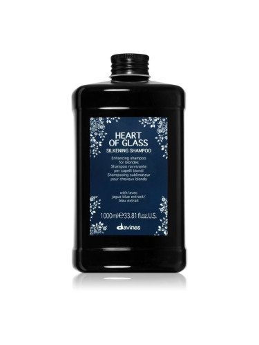 Davines Heart of Glass Silkening Shampoo нежен почистващ шампоан за руса коса 1000 мл.