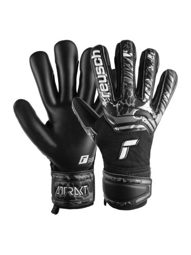 Reusch ATTRAKT INFINITY FINGER SUPPORT Вратарски ръкавици за футбол, черно, размер