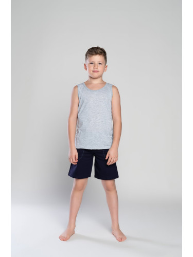 Boys' T-shirt Tytus with wide straps - melange