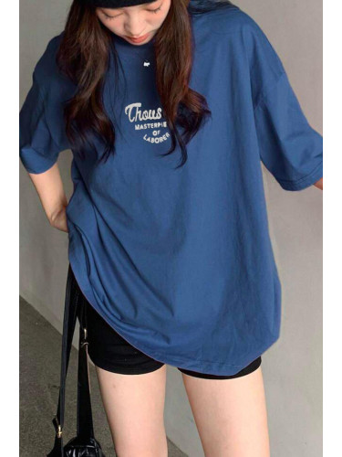 Madmext Women's Navy Blue Printed T-Shirt