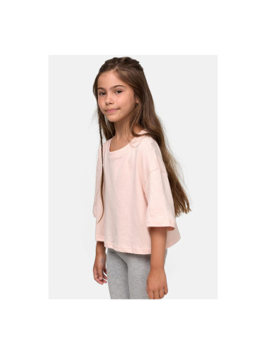Girls' short Kimono t-shirt pink
