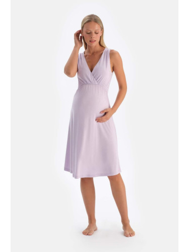 Dagi Lilac Viscose Maternity Nightgown