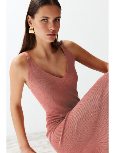 Trendyol Dusty Rose Maxi Knitwear Basic Dress