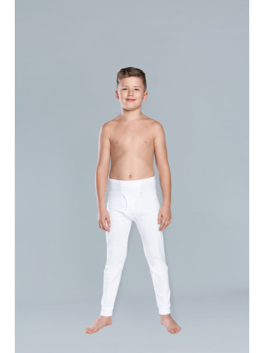Long boys' trousers Jaś - white