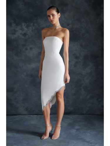 Trendyol Bridal White Shiny Stone Woven Wedding / Wedding Elegant Evening Dress