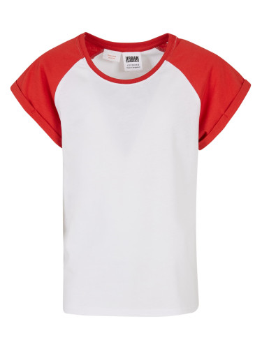 Girls' contrasting raglan t-shirt white/large