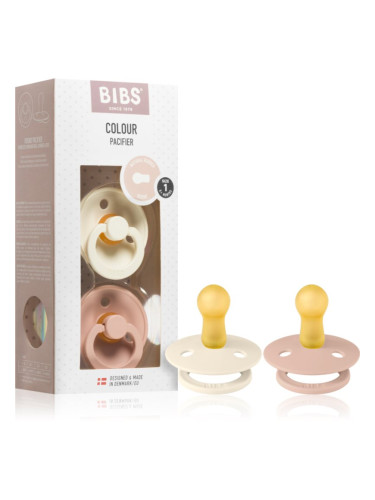 BIBS Colour Natural Rubber Size 1: 0+ months биберон Ivory / Blush 2 бр.