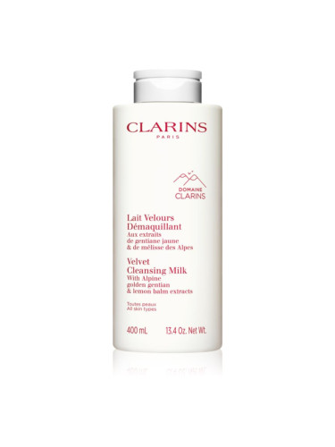 Clarins Cleansing Velvet Cleansing Milk нежно почистващо мляко за всички типове кожа на лицето 400 мл.