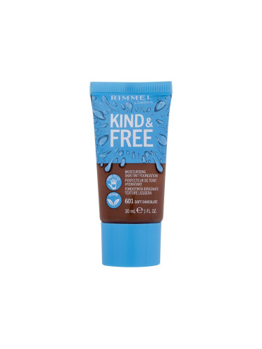 Rimmel London Kind & Free Skin Tint Foundation Фон дьо тен за жени 30 ml Нюанс 601 Soft Chocolate