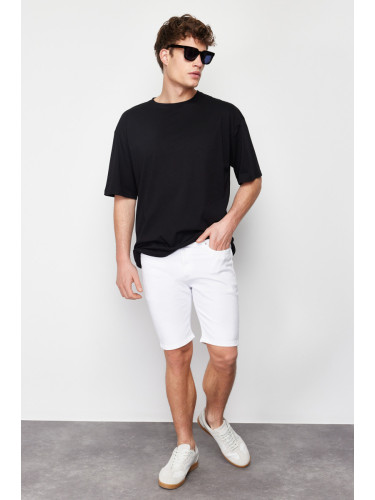Trendyol White Regular Fit Flexible Fabric Denim Jeans Shorts