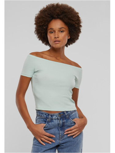 Women's T-Shirt Organic Off Shoulder Rib - mint
