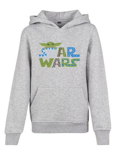 Children's colorful Star Wars logo with a heather gray hood