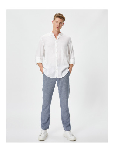 Koton Basic Woven Trousers with Tie Waist, Pocket Detailed.
