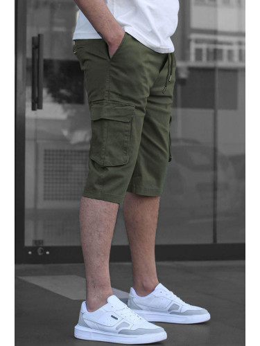 Madmext Khaki Cargo Pocket Capri Men's Trousers 6331