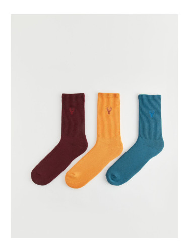 LC Waikiki Embroidered Men's Socks 3-Piece