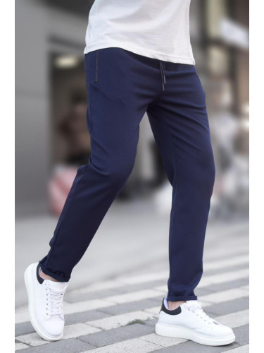 Madmext Navy Blue Zipper Detail Men's Trousers 6520