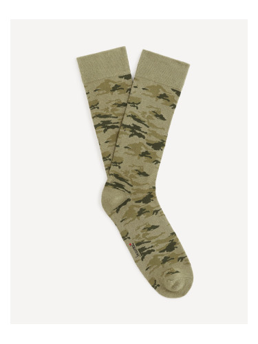 Khaki men's army socks Celio Disocamou