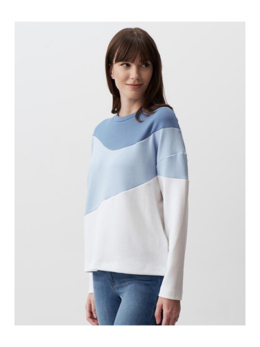 Jimmy Key Blue Long Sleeve Color Block Sweatshirt
