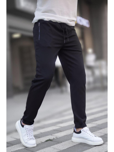 Madmext Men's Black Zipper Detailed Trousers 6520
