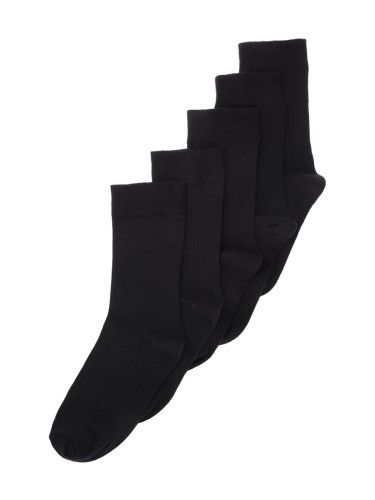 Trendyol Black 5 Pack Cotton Textured College-Tennis-Medium Socks