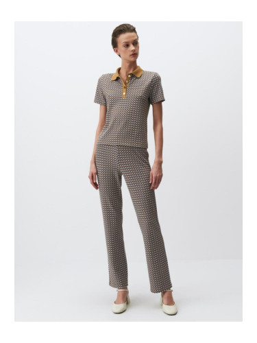 Jimmy Key Mixed High Waist Patterned Knitted Trousers
