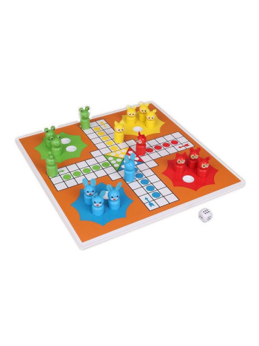 Детска дървена игра "Не се сърди човече" - Животни, Tini Toys