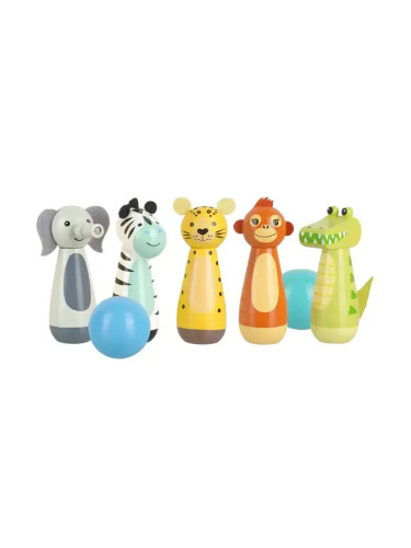 Дървен Боулинг "Животни" от серия " Jungle Animals", Orange Tree Toys