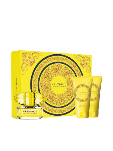 Versace Дамски Парфюм Yellow Diamond W Set - EdT 50 ml + b/lot 50 ml + sh/gel 50 ml