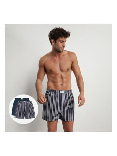 DIM ECOSMART LOOSE BOXER 2x - Men's loose boxers 2 pcs - gray - dark blue