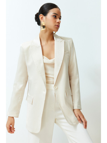 Trendyol Stone Oversize Satin Woven Blazer Jacket