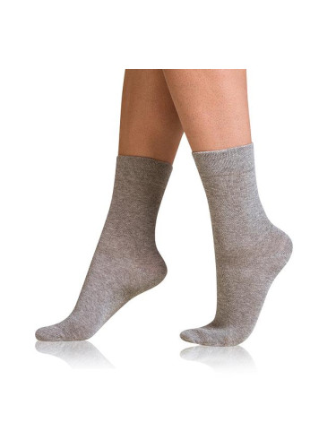 Bellinda 
COTTON COMFORT SOCKS - Women's cotton socks with comfortable hem - grey highlights