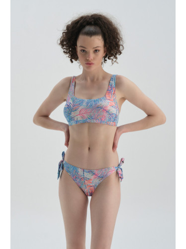 Dagi Lace-Up Pink Blue Bikini Bottom