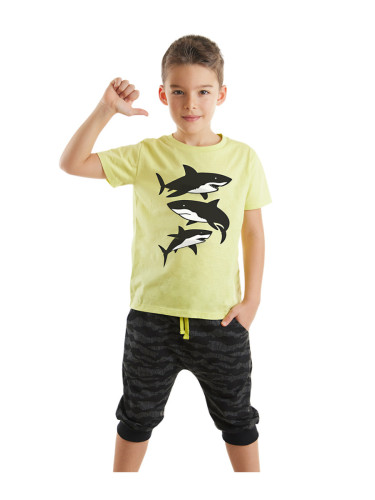 mshb&g Sharks Boys T-shirt Capri Shorts Set