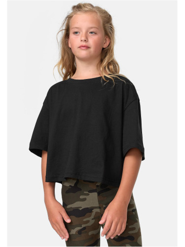 Short Girls' T-Shirt Kimono Black