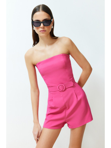 Trendyol Fuchsia Belted Mini Woven Jumpsuit