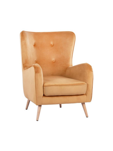 Кадифено кресло - златист цвят