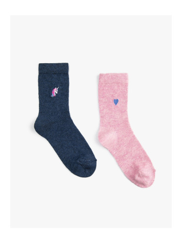 Koton Set of 2 Embroidered Unicorn Socks