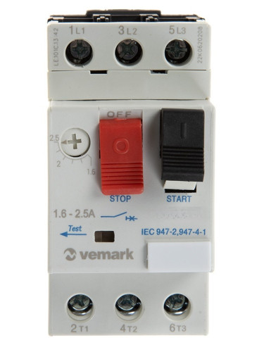 Моторна защита по ток, GV2-M07  1.6-2.5A , трифазна