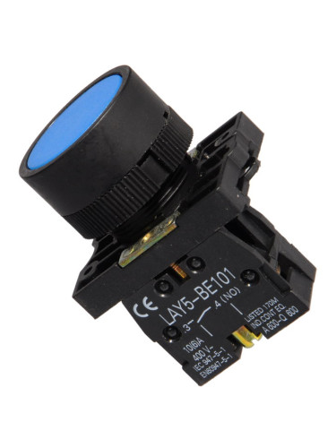 Панелен превключвател, бутон, ф22mm, 10A/240VAC, 2 позиции, SPST, LAY5-EA61