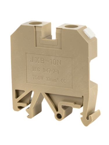 Редова клема JXB-10N, едноредова, SAK10/EN, 10mm2, 57A, 800V, бежова